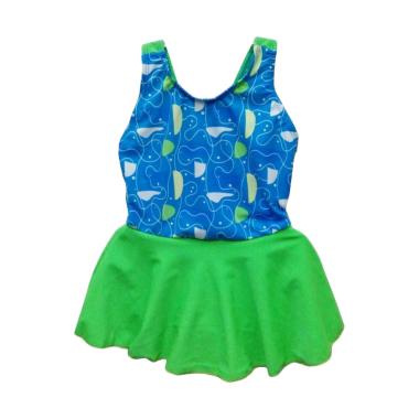 STB Kids Model Dress Baju Renang Bayi Perempuan - Biru Hijau