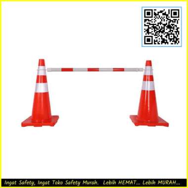 Cone Bar Retractabe / Palang Penghubung Kerucut Traffic Safety Cone Stick Cone Pembatas Penghalang J