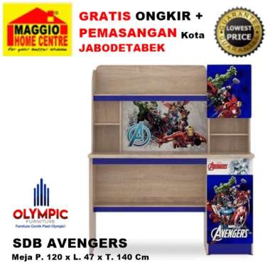 MEJA BELAJAR ANAK - MEJA BELAJAR MOTIFF MODERN - SDB SERIES - OLYMPIC MERAH