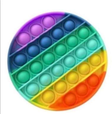 Fidget Push Bubble Pop It Toy Rainbow Mainan Anak - Bulat