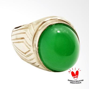 Vee Batu Giok Cincin Pria - Hijau Natural