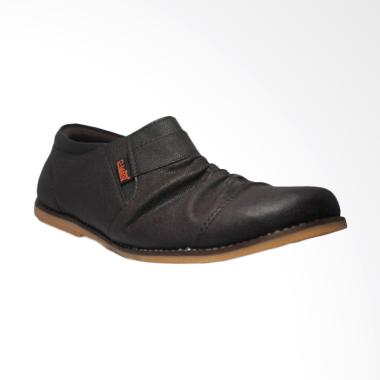 D-Island Shoes Premium Wrinkle Leather Sepatu Slip On Pria - Brown
