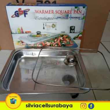 Prasmanan Warmer Square Pan / Tempat Makan Prasmanan Tutup Kaca