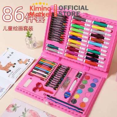Set 86 Pcs Krayon Pensil Warna Mewarnai Crayon Set Menggambar