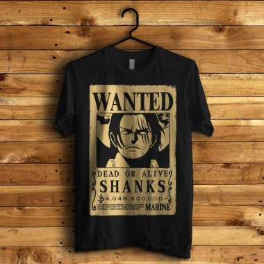 KAOS ONE PIECE BOUNTY SHANKS TERBARU HITAM XS