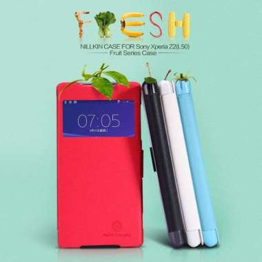 Nillkin Fresh Leather Case Flip Cover Sony Xperia Z2 - Z2 Dual Merah