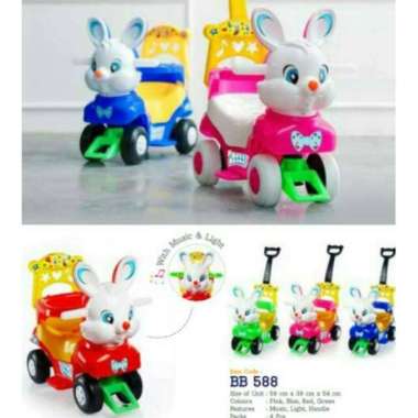 BB 588 MAINAN ANAK MOBIL DORONG KELINCI Merah