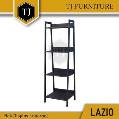 Lunarsol Rak Buku / Rak Display / Rak Pajangan / Rak Ruang Tamu - LAZIO Black Walnut