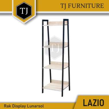 Lunarsol Rak Buku / Rak Display / Rak Pajangan / Rak Ruang Tamu - LAZIO Black Oak