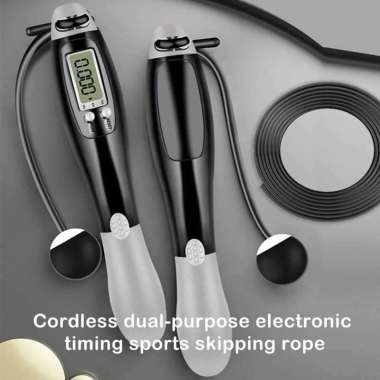 Jump Rope Tali Skipping Ropeless Skipping Tanpa Tali LCD Hitam