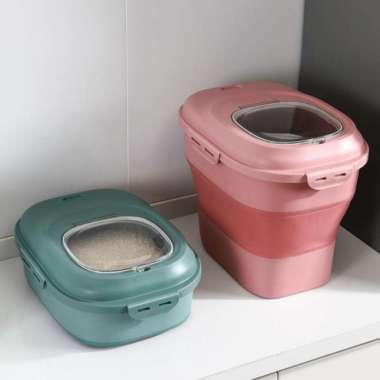 tempat beras 20kg - Hijau 100 % ORIGINAL Multicolor