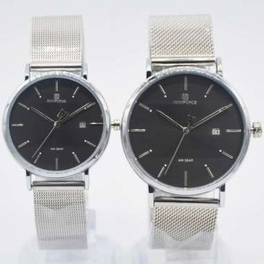 Jam Tangan Couple NAVIFORCE ORIGINAL Rantai Pasir Fitur Tanggal Aktif Waterproof Jam Tangan Casual J