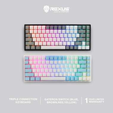 Rexus Daxa M84 Pro Mechanical Keyboard Gaming Series White Blue