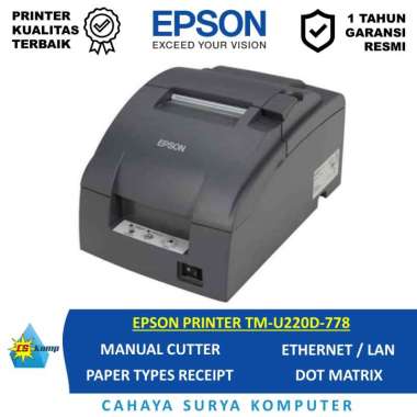 harga EPSON PRINTER TM-U220D-778 | Ethernet LAN | Manual Cutter | Receipt | Dot Matrix Blibli.com