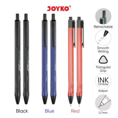 Ball Pen Pulpen Pena Joyko BP-338 Focus 0.7 mm Black