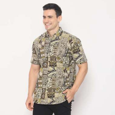 Platini Kemeja Hawai Pria Lengan Pendek Coklat 132106 L