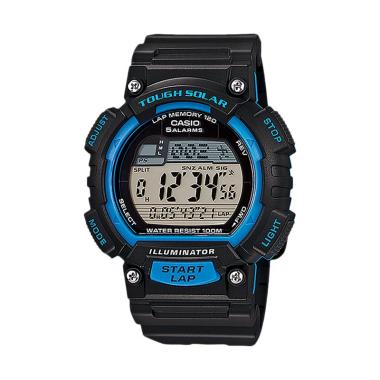 CASIO Solar Powered WR 10ATM Resin Band Jam Tangan Pria - Black Blue [STL-S100H-2AVDF] Black Blue