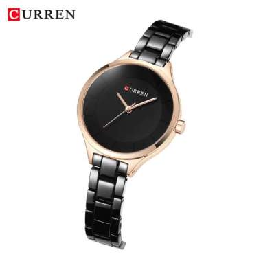 CURREN 9015 Jam Tangan Wanita Analog Stainless Steel Hitam Rosegold