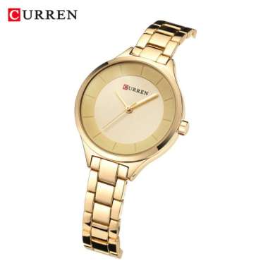 CURREN 9015 Jam Tangan Wanita Analog Stainless Steel Gold Gold