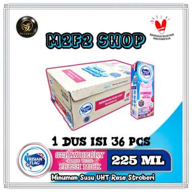 Promo Harga Frisian Flag Susu UHT Purefarm Strawberry 225 ml - Blibli