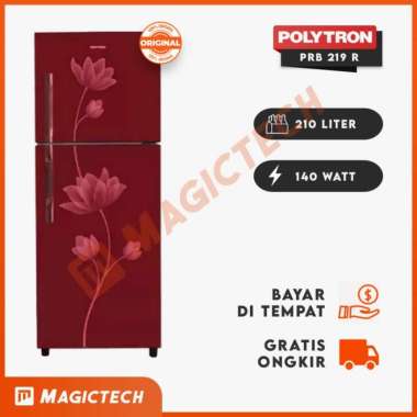 KULKAS SHARP 1 PINTU PRB 219 R 210L KACA - BUNGA MERAH