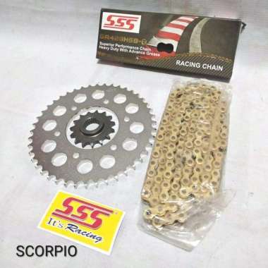 GEAR SET SSS Scorpio Dan Rantai SSS Gold Gold Chrome