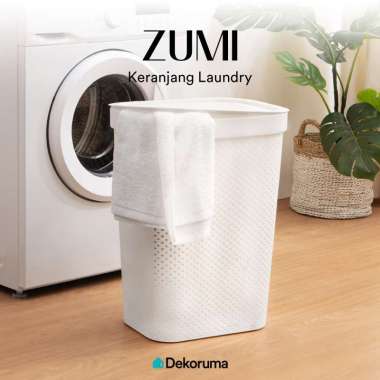 Dekoruma ZUMI Keranjang Laundry Plastik Premium | Basket Dirty Clothes Putih