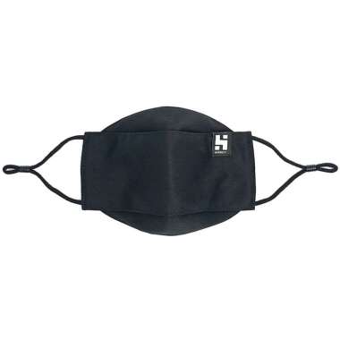 Basic Black 4D Headloop - Harmest Mask | Masker Kain Polos Premium Masker Only
