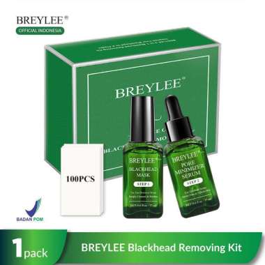 BREYLEE Blackhead Set - Paket Penghilang Komedo Ampuh dan Cepat / Serum Pembersih Komedo Hitam / Mas