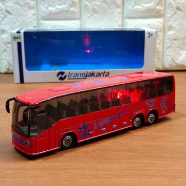 Diecast Bus Transjakarta Bahan Metal Ada Lampu