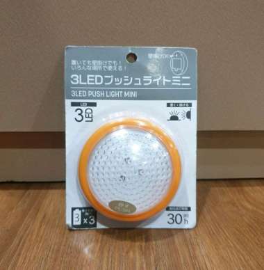 3 Led Push Light Mini Lampu Tempel Led Lampu Tekan Push - Orange