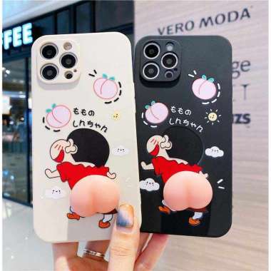 Sticker Lucu HP Kaca Spion Kulkas 3D Pantat Karakter Silicon Anti Bentur Squisy Shin chan Doraemon