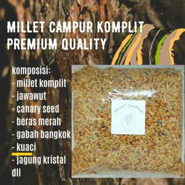 Millet Milet Campur Komplit 500 Gram Pakan Burung Lovebird Perkutut Parkit Kenari