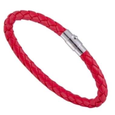 Gelang Kulit Asli Premium Pria Wanita Anak High Quality Tahan Karat 18cm