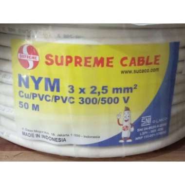 [ROLL] SUPREME NYM 3x2.5mm 50M 1 ROLL / Kabel kawat isi 3 Tembaga