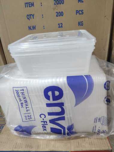Thinwall 2000 ml Square + Tutup Merek ENVI C-FLEX