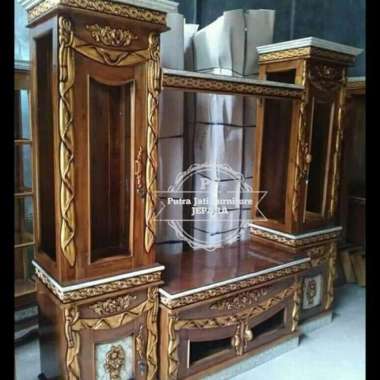 Mebel Jati Bufet Meja Tv Lemari Hias Sekat Ruang Tamu Jati Ukir Murah
