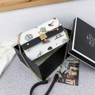 TAS SELEMPANG ANAK PEREMPUAN REMAJA NYK3611 / KADO ANAK SLING BAG / TAS ANAK IMPORT BLACK