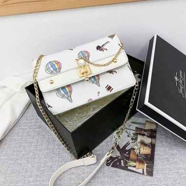 TAS SELEMPANG ANAK PEREMPUAN REMAJA NYK3611 / KADO ANAK SLING BAG / TAS ANAK IMPORT WHITE