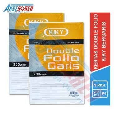 Kertas Double Folio Garis Kiky [1 Pack/200 Lembar] / Kertas Polio Bergaris Kiki 1 Pak / Kertas Berga