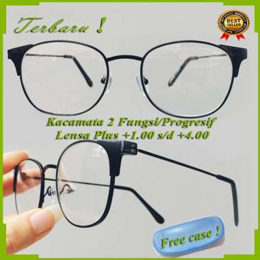 Kacamata 2 Fungsi Baca dan Jalan Plus (+)dari +1.00- +4.00 Free Case Kacamata Pria Wanita Kacamata P