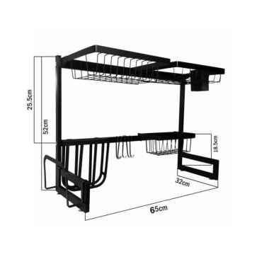 Rak Bak Cuci Piring 65 cm Tempat Peniris Sink Stainless