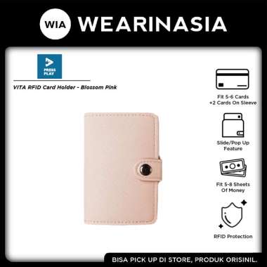 Press Play Vita RFID Card Holder Dompet Kartu Pria / Wanita Original Blossom Pink