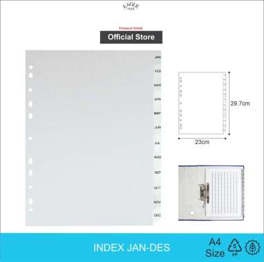 EAGLE Pembatas Binder A4 JAN-DES TABS / Odner Divider Index / File Divider Index