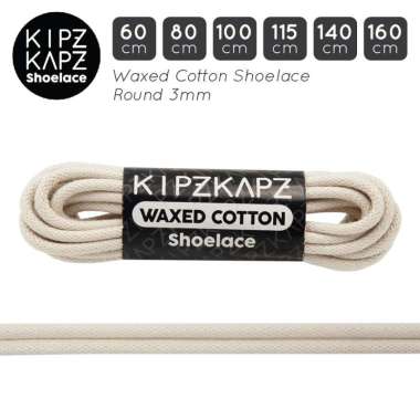 KIPZKAPZ WS17 Tali Sepatu Lilin / Waxed Cotton Round Shoelace [3mm] 100 cm Off White