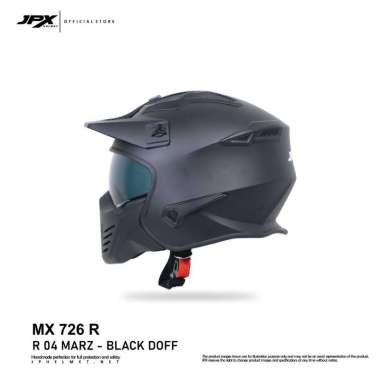 Helm JPX Full Face Mx-726R - R04 MARZ L Black Doff/ Red