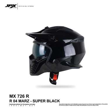 Helm JPX Full Face Mx-726R - R04 MARZ XL Super Black/ Red