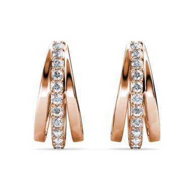 Aurielle Hoop Earrings - Anting Crystal by Her Jewellery - Rose Gold