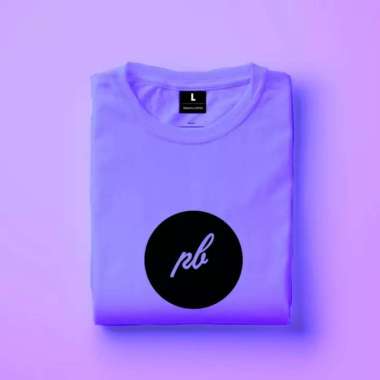 SUPERTEE FASHION PRIA PAKAIAN KAOS PRIA PB LOGO UNGU MUDA XXL