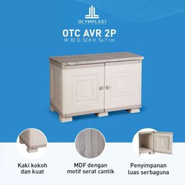 Olymplast OTC AVR 2P Lemari Meja TV Nakas Rak TV Bufet Plastik 2 Pintu 100 % ORIGINAL Multicolor